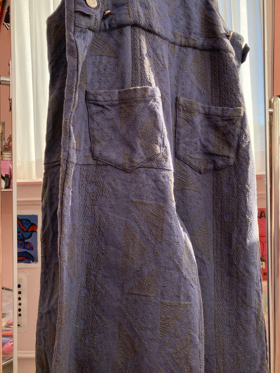 말라카 Malaka 네이비 패턴 멜빵 팬츠 상품이미지5