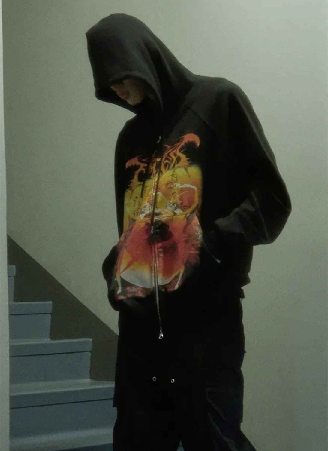 선데이오프클럽 블랙 후드 집업 XL 상품이미지2