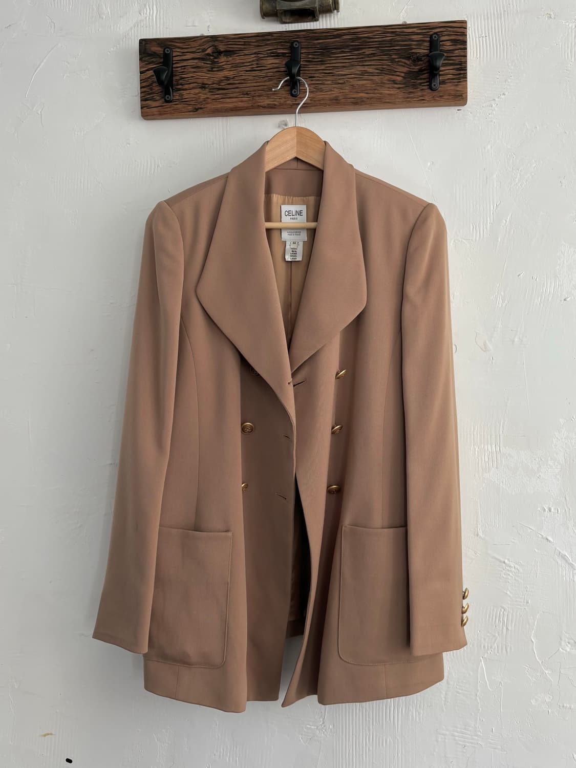 Celine 셀린느 핑크베이지 울 실크 혼방 블레이저 상품이미지3