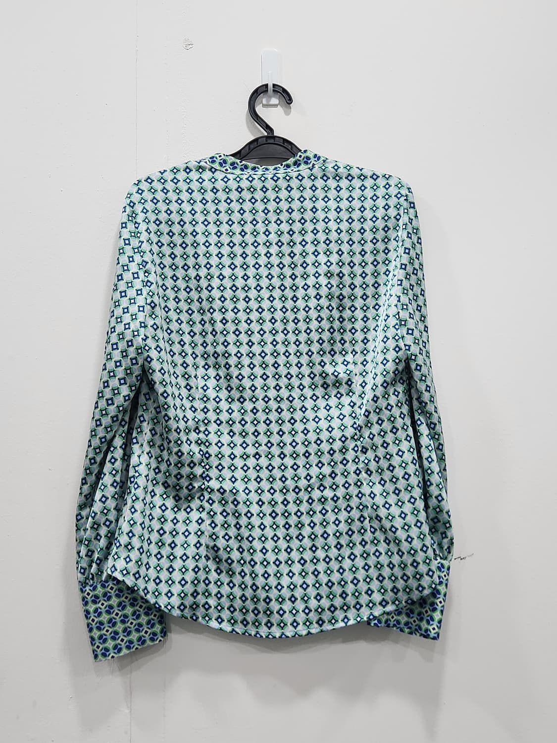 [S] 새상품 자라 ZARA 패턴 블라우스 셔츠 S 블루그린 상품이미지4