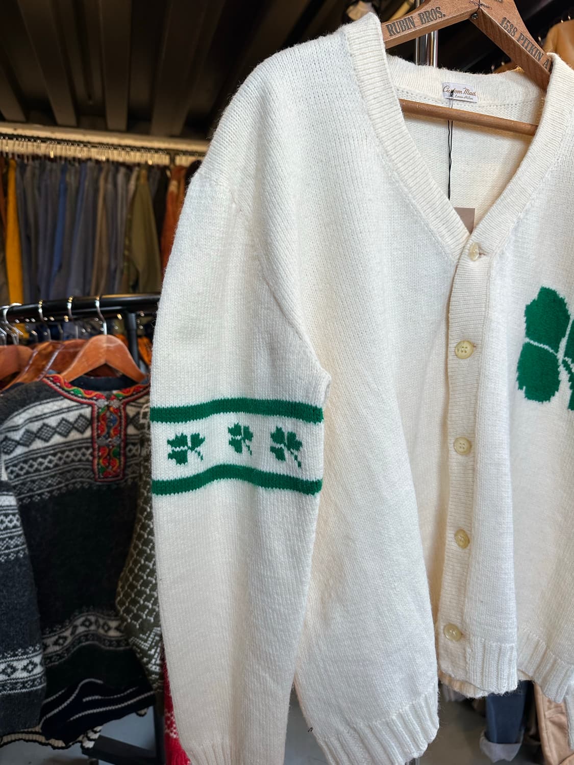 Unknown 울 네잎클로버 스웨터 가디건 상품이미지5