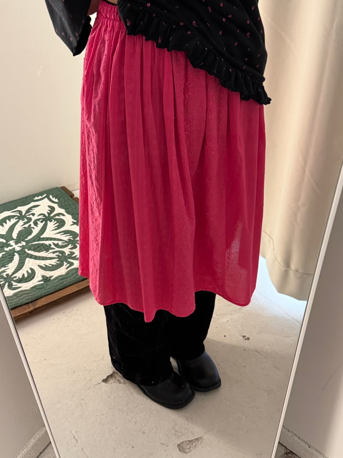 일본빈티지 모리 자수 미디스커트 상품이미지1