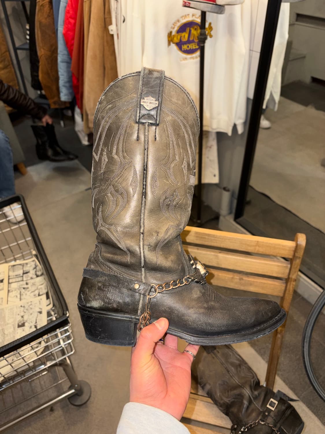 Harley Davidson logo chain western boots 상품이미지8