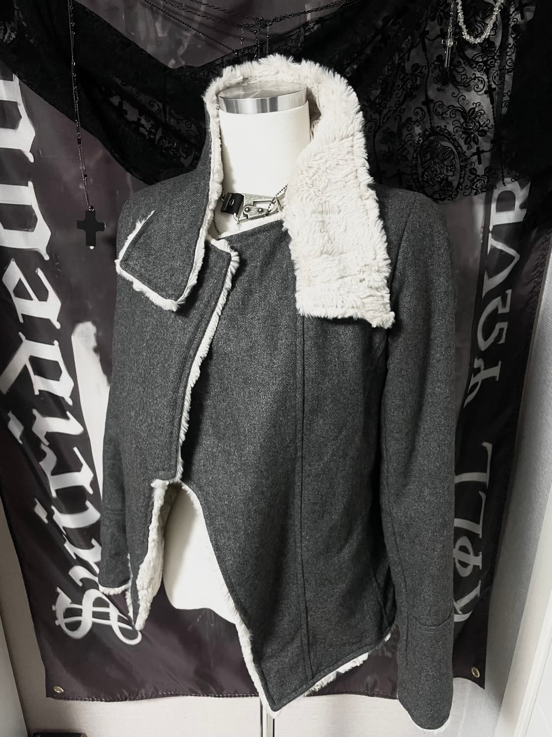 00s 핀터레스트 빈티지오네갸루드레이프퍼무스탕자켓 그런지페어리리즈리사마즈 상품이미지3