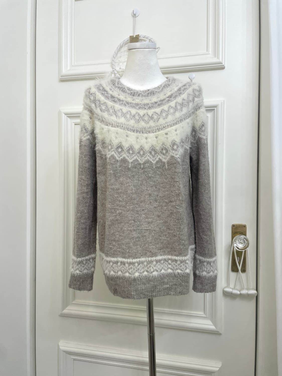 graybrown melange nordic winter sweater 상품이미지1
