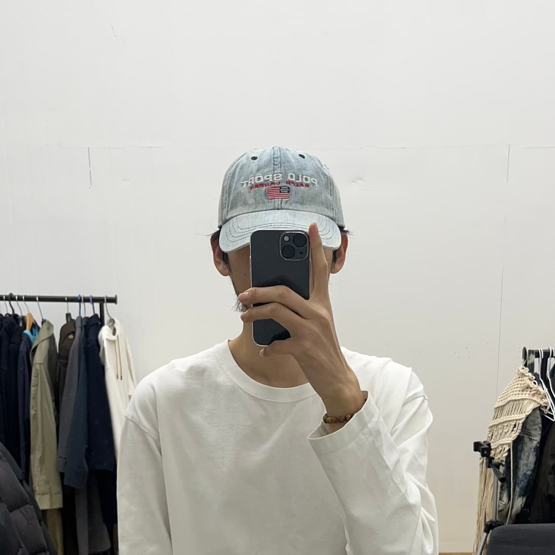 [OS] 폴로 성조기 로고 데님 볼캡 상품이미지2