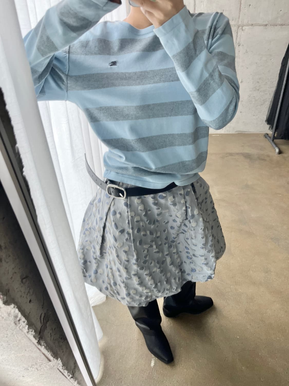 To be Chic 레오파드 벌룬 스커트 라이트 블루 상품이미지5