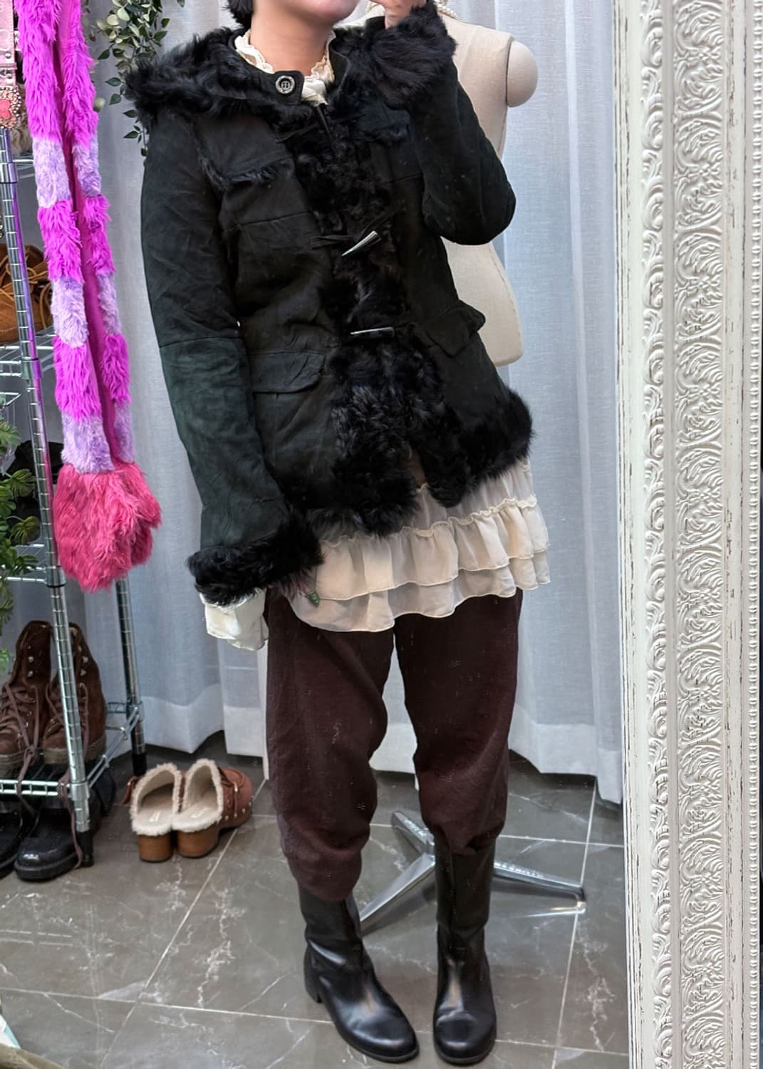 떡코 후드 무스탕 상품이미지5