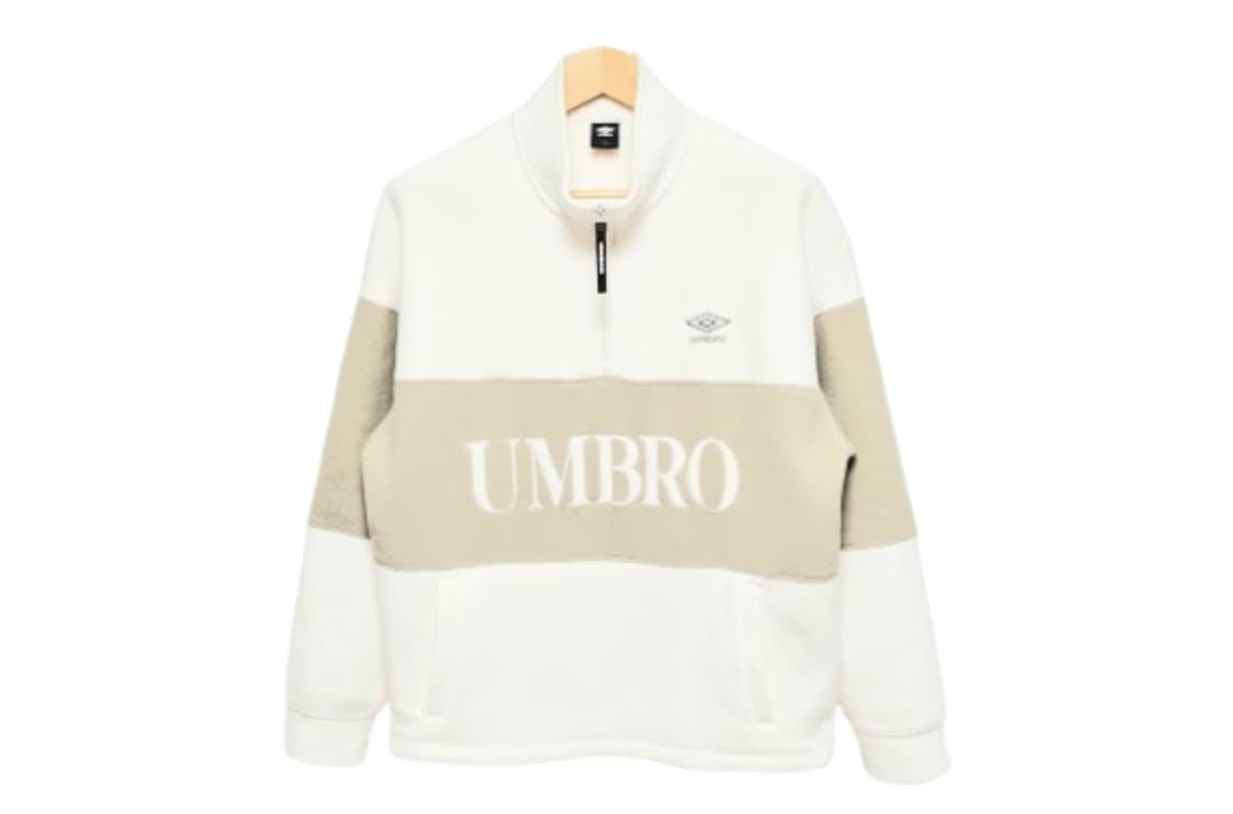 남성 2023 상태굿 엄브로 빅레터링 플리스 아노락타입 하프집업 자켓 상품이미지1