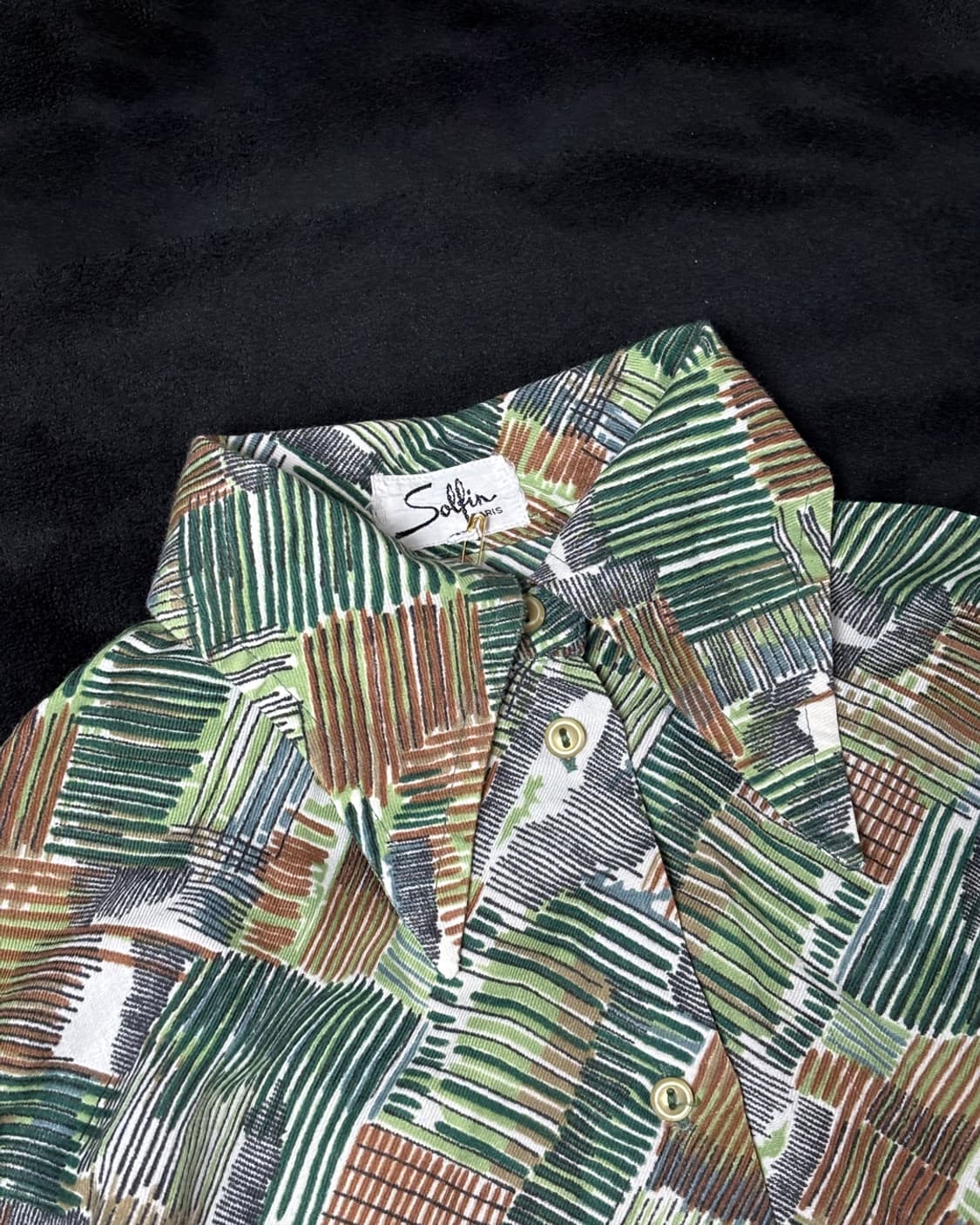 일본빈티지 SOLFIN 패턴 셔츠 상품이미지3