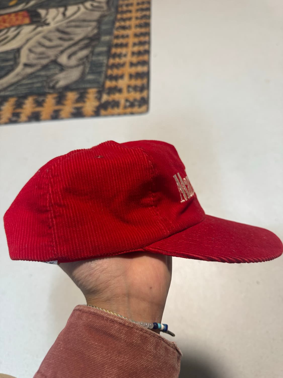 80s 말보로 빈티지 코듀로이 트러커캡 레드 made in usa 상품이미지2