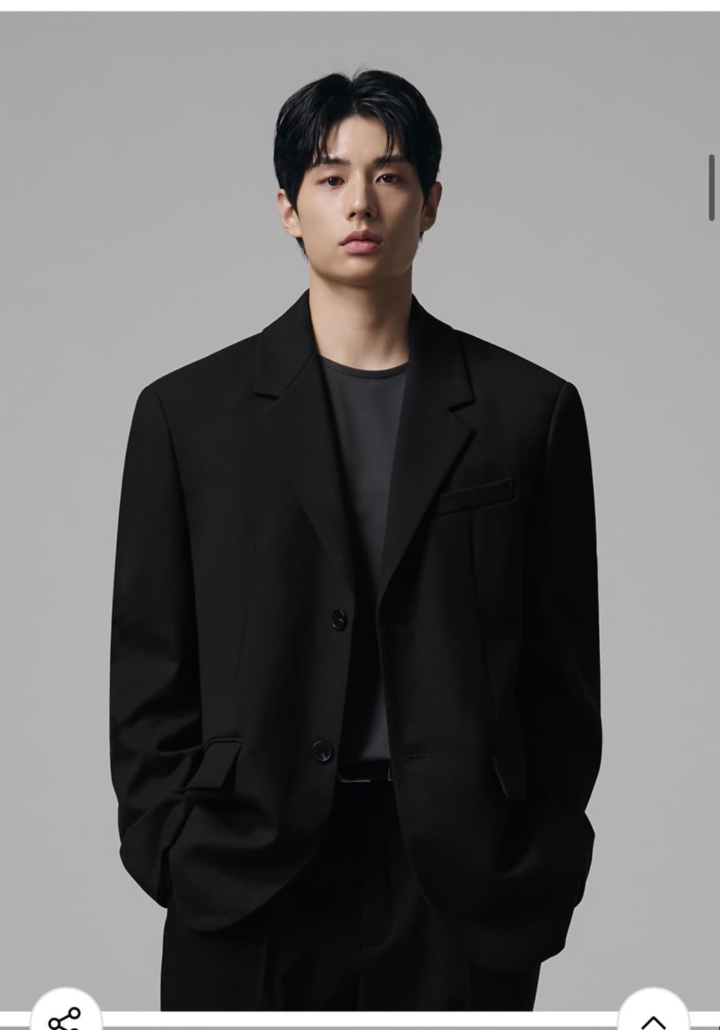 (XL)[서강준PICK] 드로우핏 오버사이즈 도브 울 블레이저 BLACK 상품이미지6