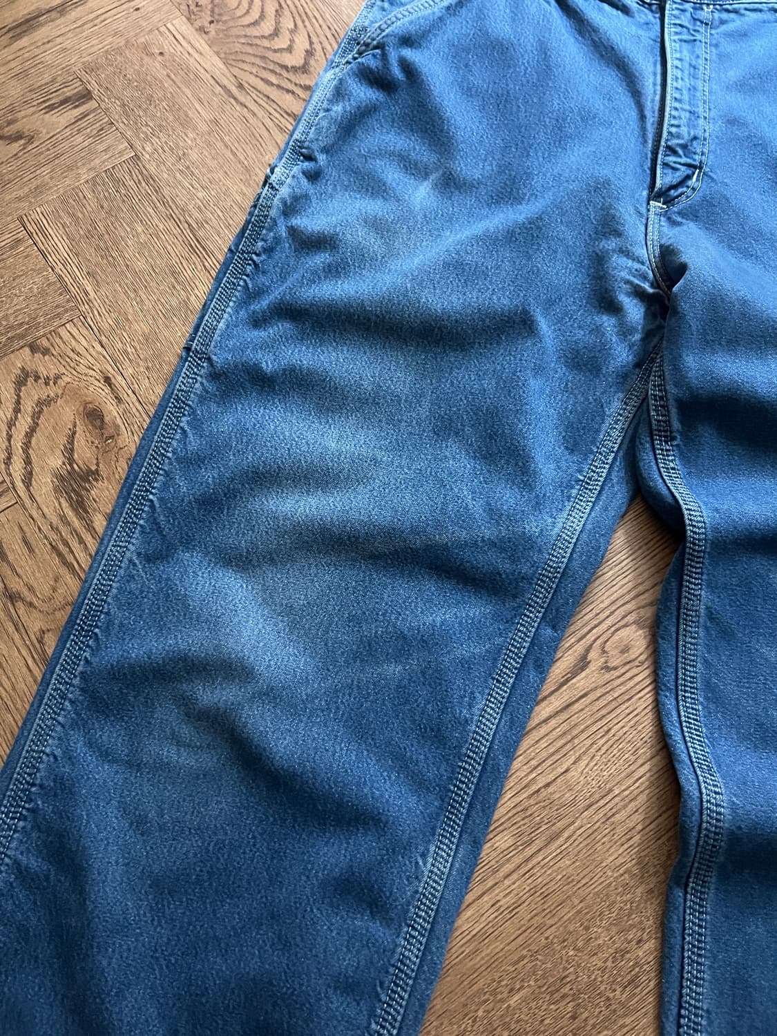 [36]칼하트 Made in USA 체크 라이닝 싱글니 워크 데님 팬츠 상품이미지4