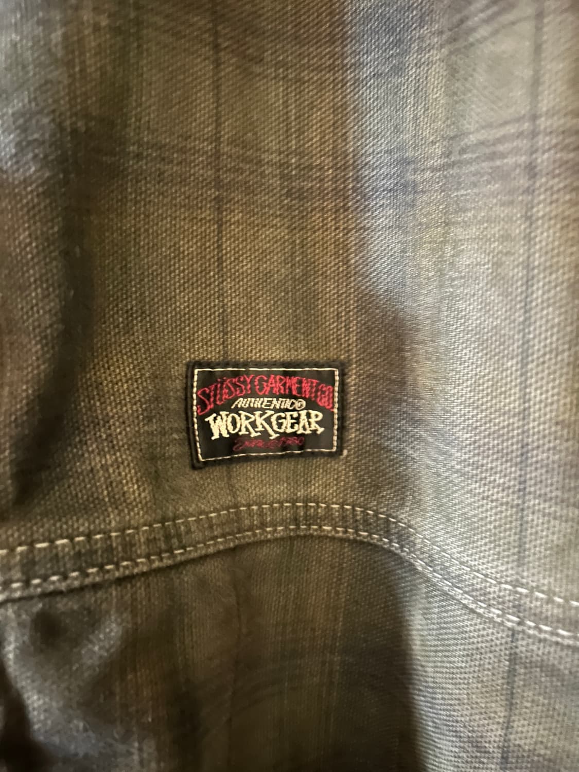 (m) 스투시 언라인드 플레이드 워크 자켓 올리브 상품이미지5