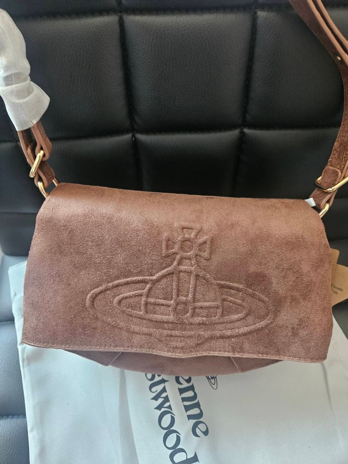 비비안웨스트우드 스웨이드 숄더백 새상품 상품이미지3