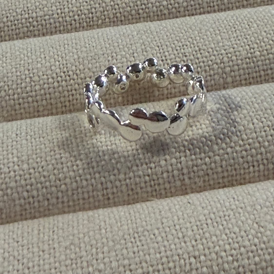 새상품 여성 신주 은도금 투패턴 반지 상품이미지3