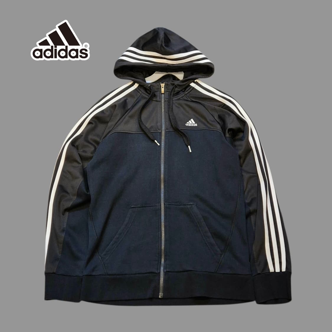 M 아디다스 블랙 후드집업  상품이미지1