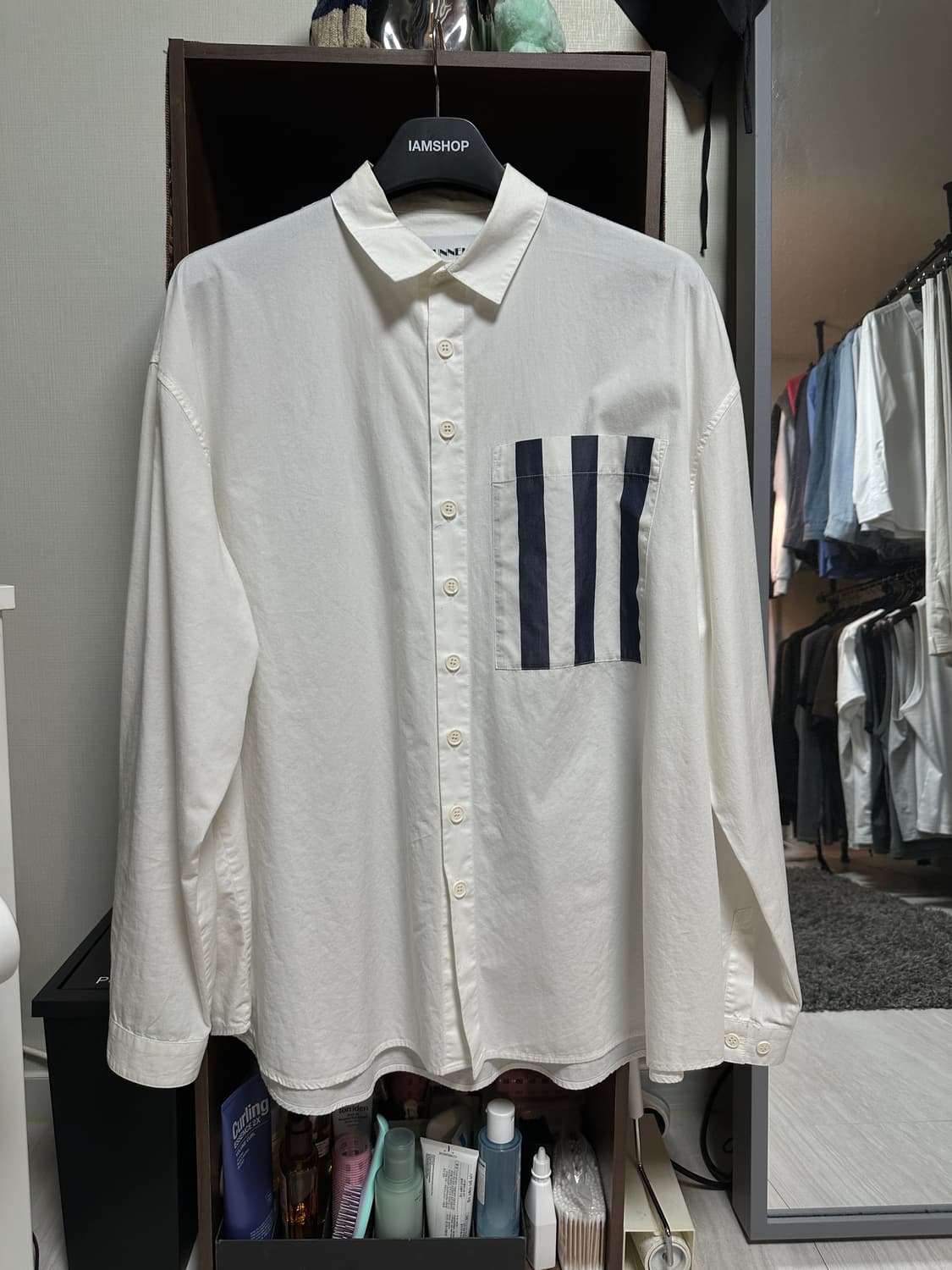 써네이 데님스트라이프 셔츠 상품이미지1