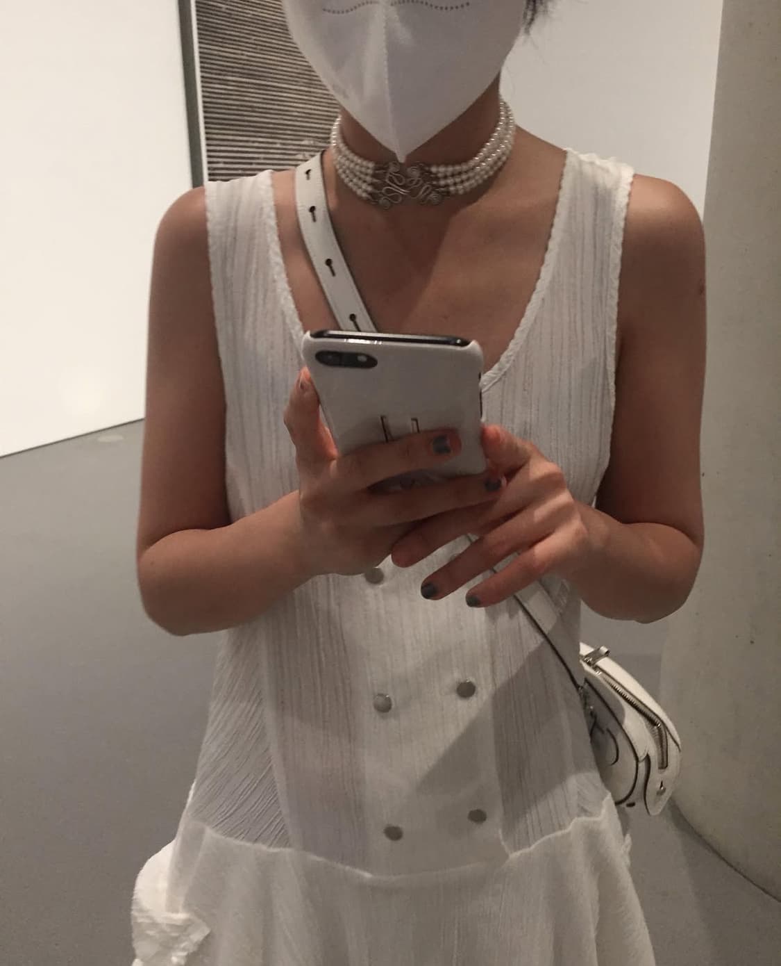 에옹쓰 컬업 미디 드레스 화이트 상품이미지1