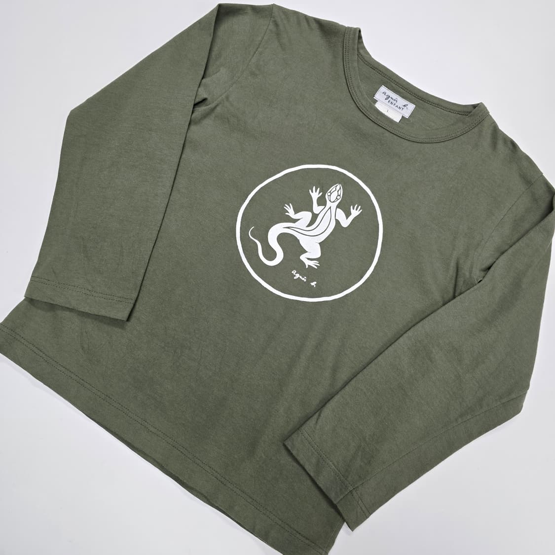 키즈L 아네스베 카키 긴팔티 상품이미지1