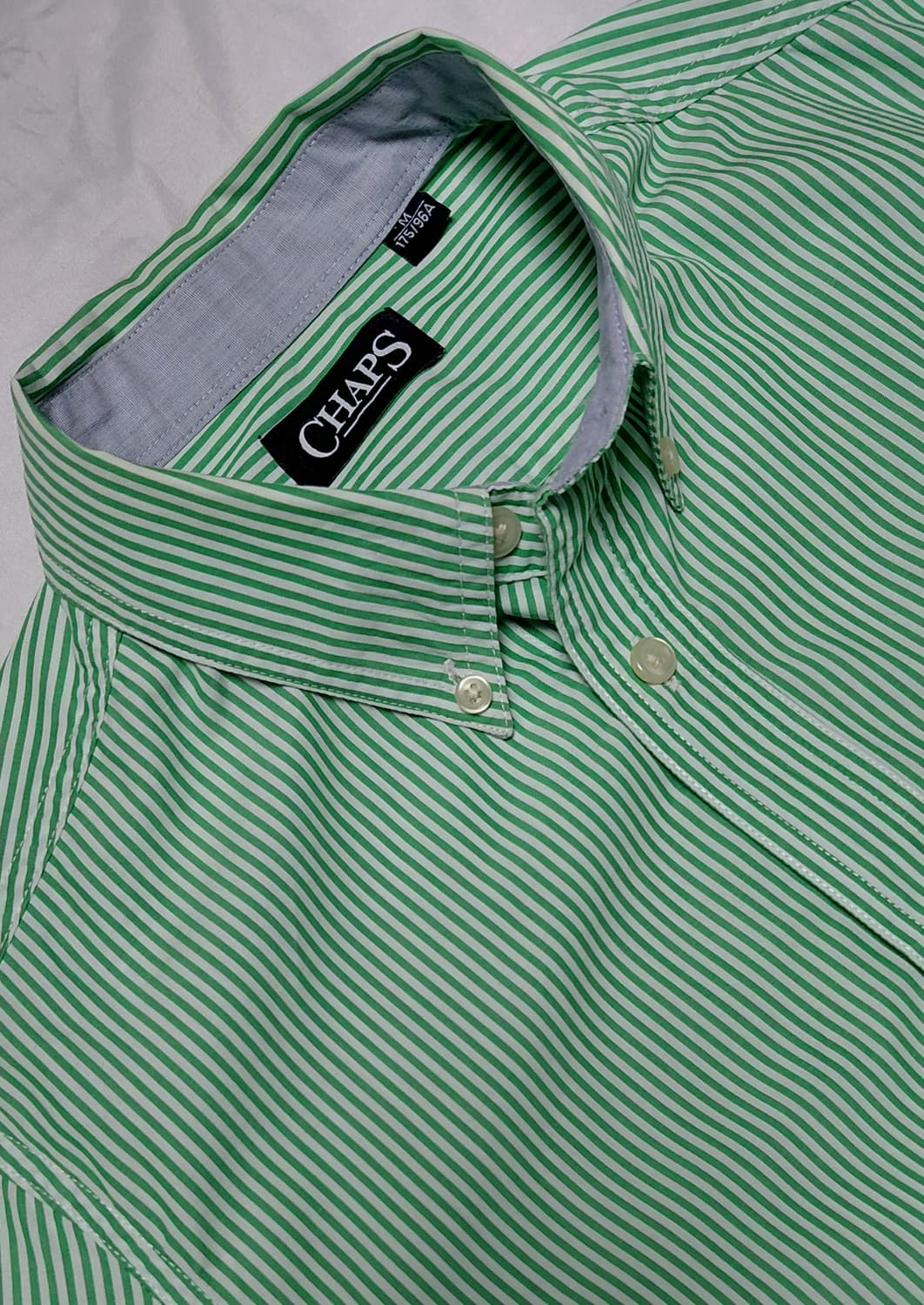 [상태최상] CHAPS 정품 그린 스트라이프 셔츠 (M~L) 무료배송 상품이미지1