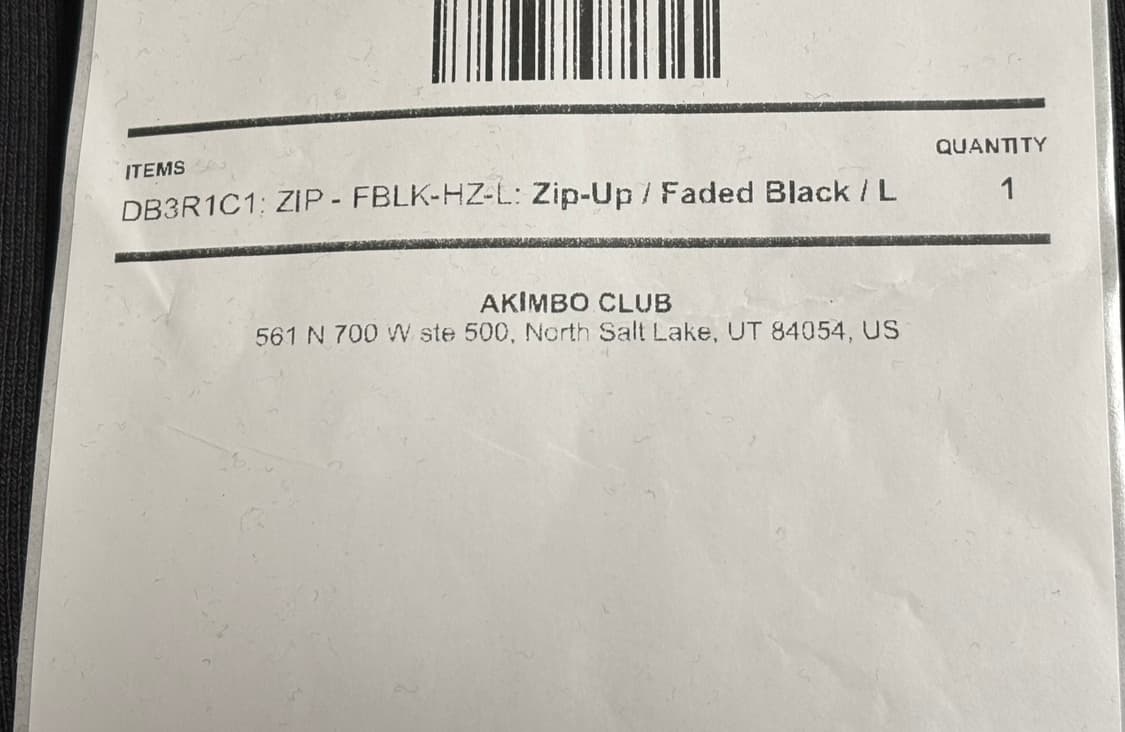 akimbo club faded black zip-up/L 상품이미지3