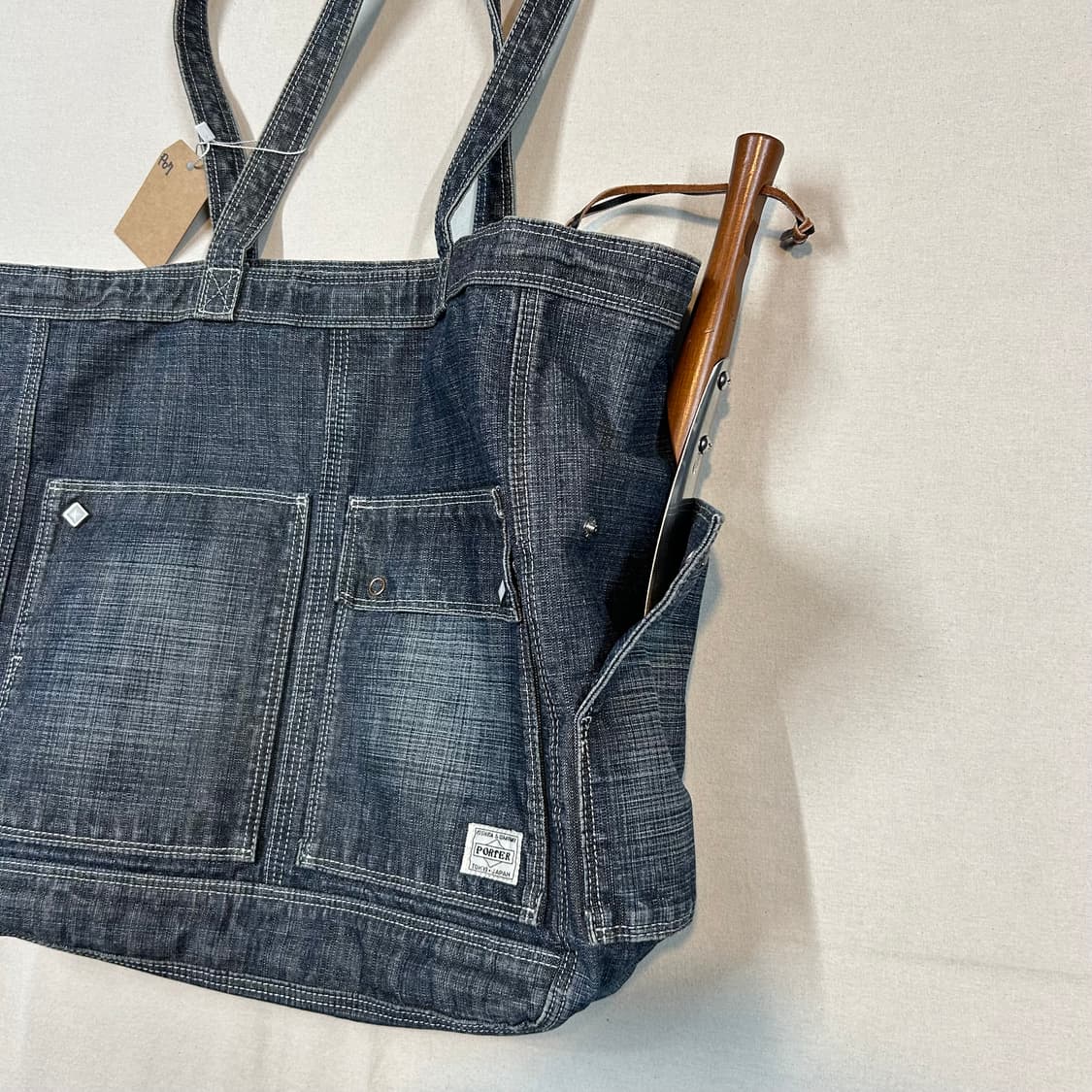 요시다 포터 온스 코튼 블루 데님 숄더백 토트백 상품이미지4