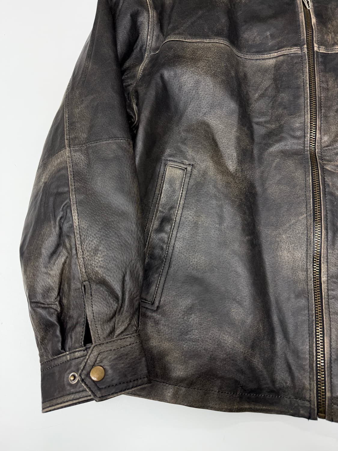 VTG FADE WASH LEATHER JACKET 상품이미지4