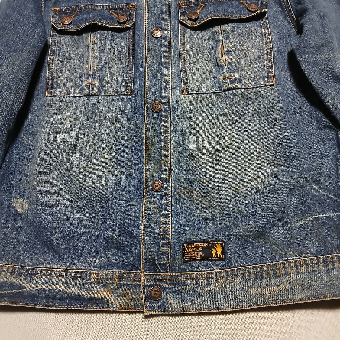 AAPE 에이프 바이베이프 구제 빈티지 트러커 청자켓 데님 상품이미지9