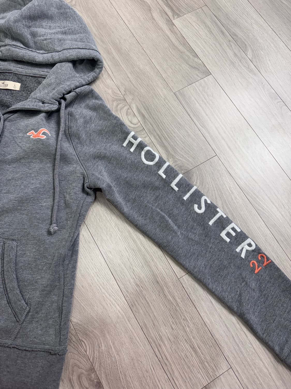 홀리스터 슬림핏 버튼업 후드집업 그레이 상품이미지6