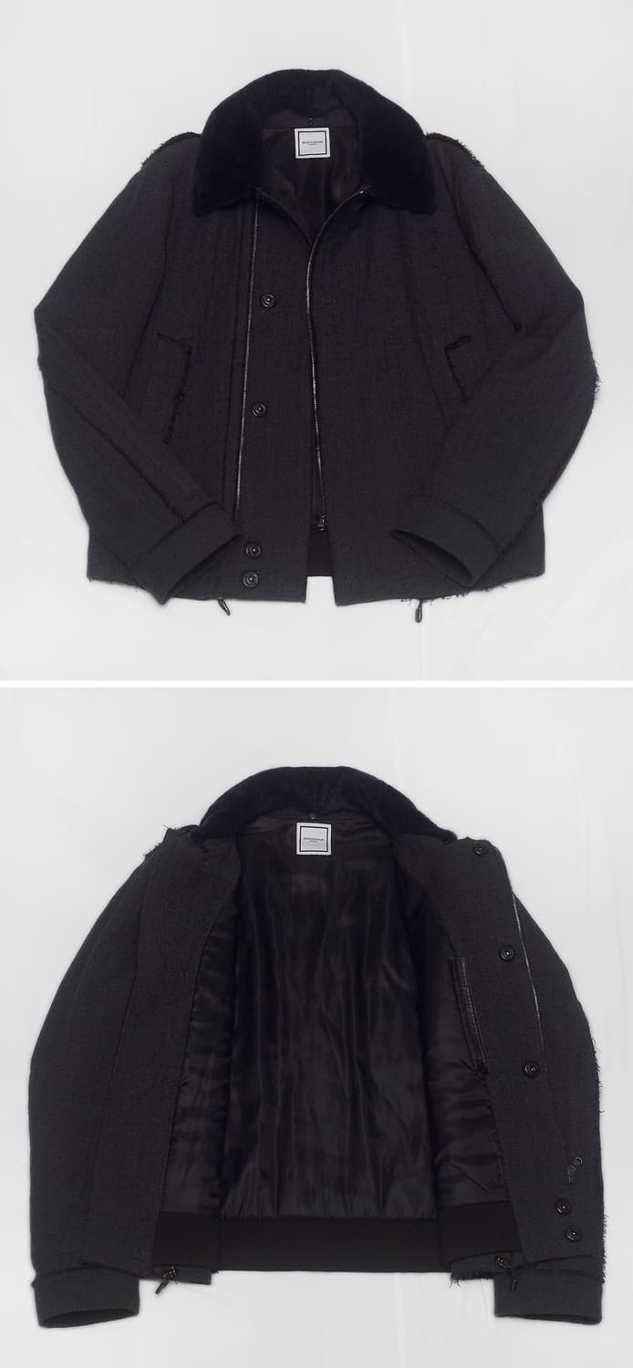 우영미 파리 무톤 카라 트위드 집업 패딩 자켓 (48 / 95-100) 상품이미지2