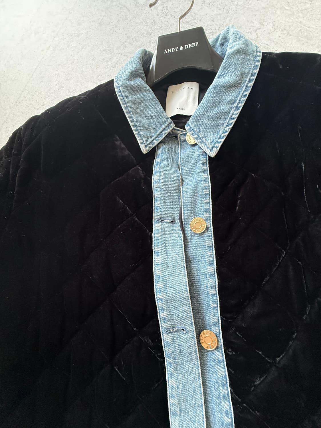 산드로 벨벳 퀼팅 자켓 55~66 상품이미지8