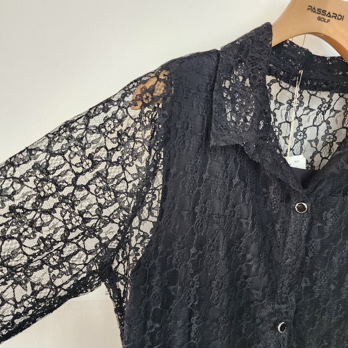 베스띠벨리 블랙 레이스 시스루 플리츠 롱 원피스 상품이미지2