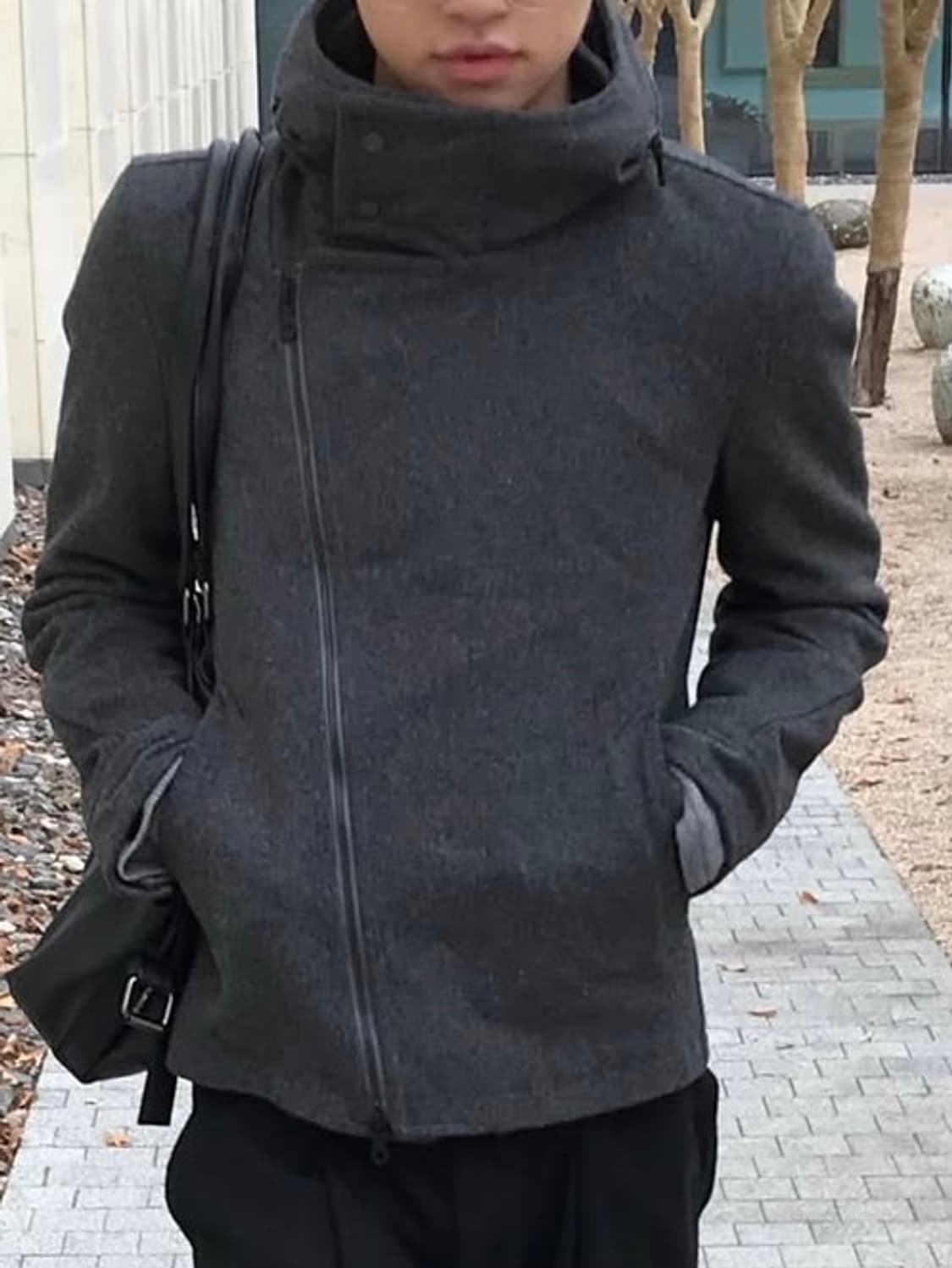 사선지퍼 울자켓 상품이미지1