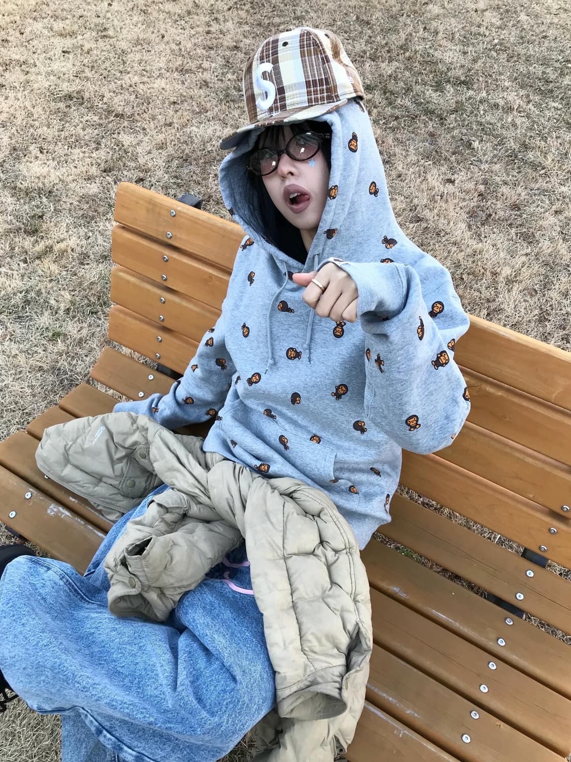 Bape Baby Milo Full Pattern Hoodie 상품이미지6