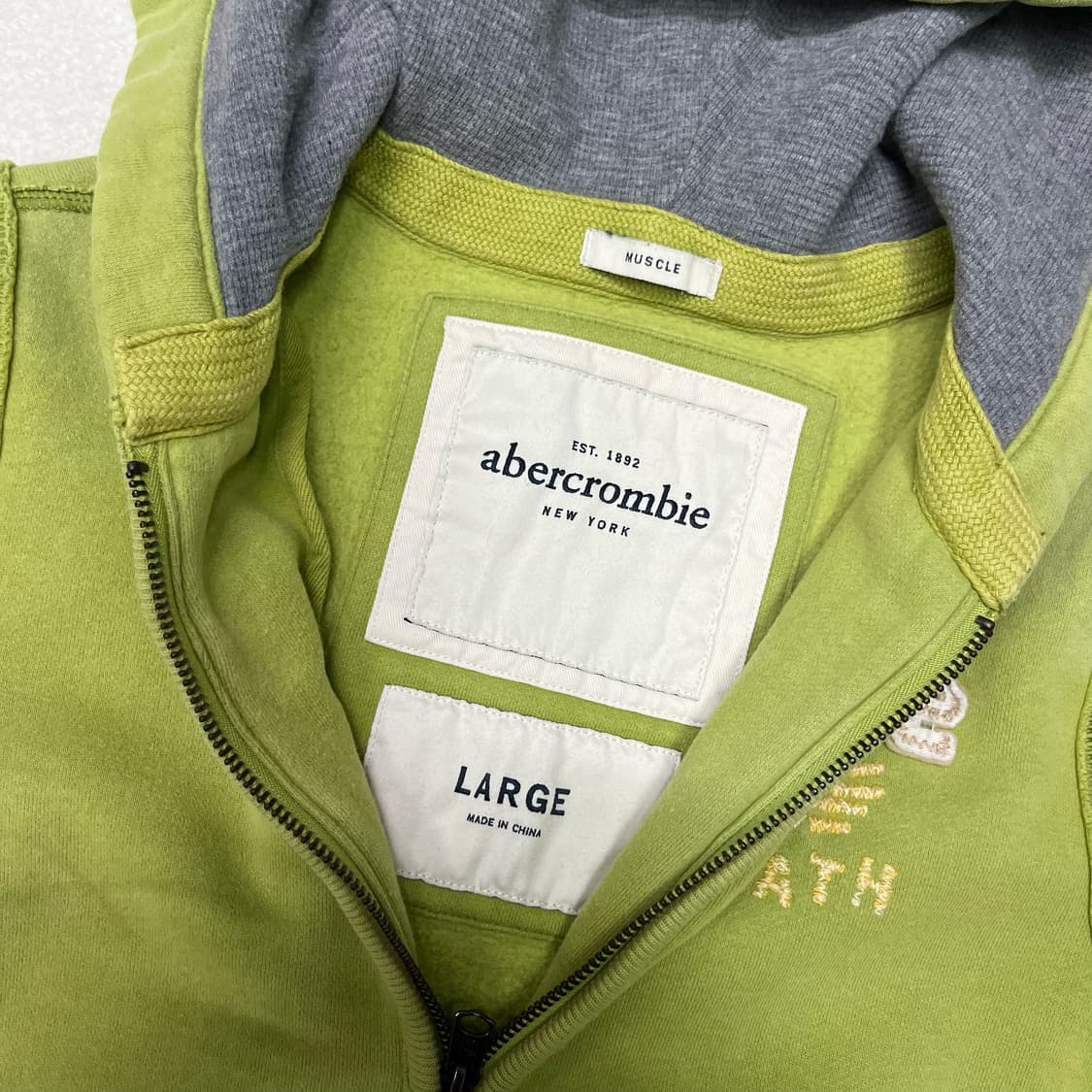 Abercrombie lime yellow hood zip-up 상품이미지6