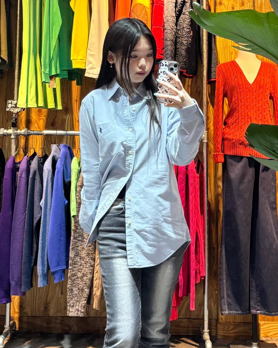 S 폴로랄프로렌 라이트블루 클래식핏 원포켓 코튼 셔츠 상품이미지2