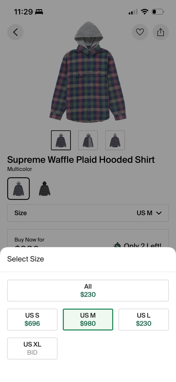 Supreme waffle hoodie shirts 상품이미지5