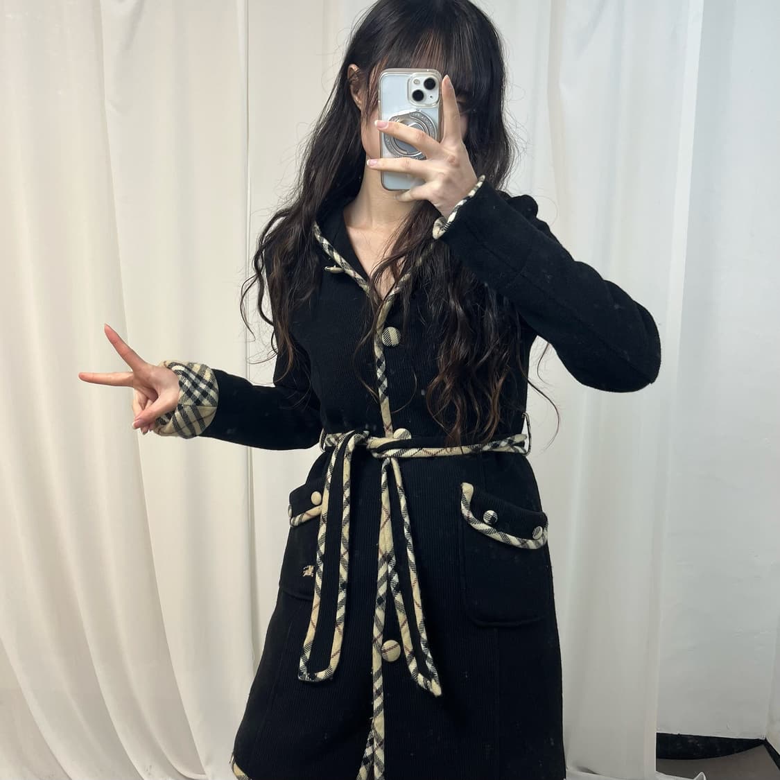 Burberry Nova Check Knit Hooded Coat 상품이미지2