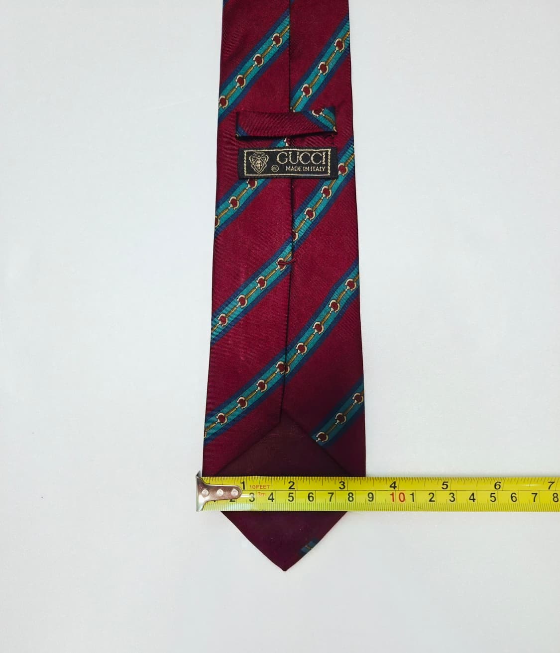 구찌 버건디 체인 실크 넥타이 상품이미지6