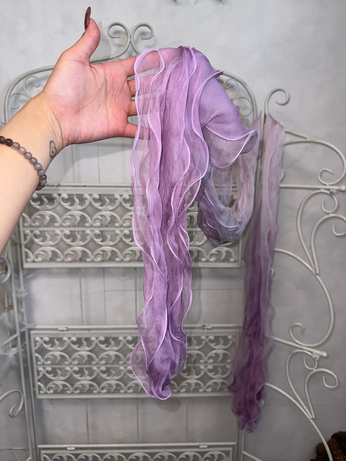 Lavender gradient ruffle scarf 상품이미지3