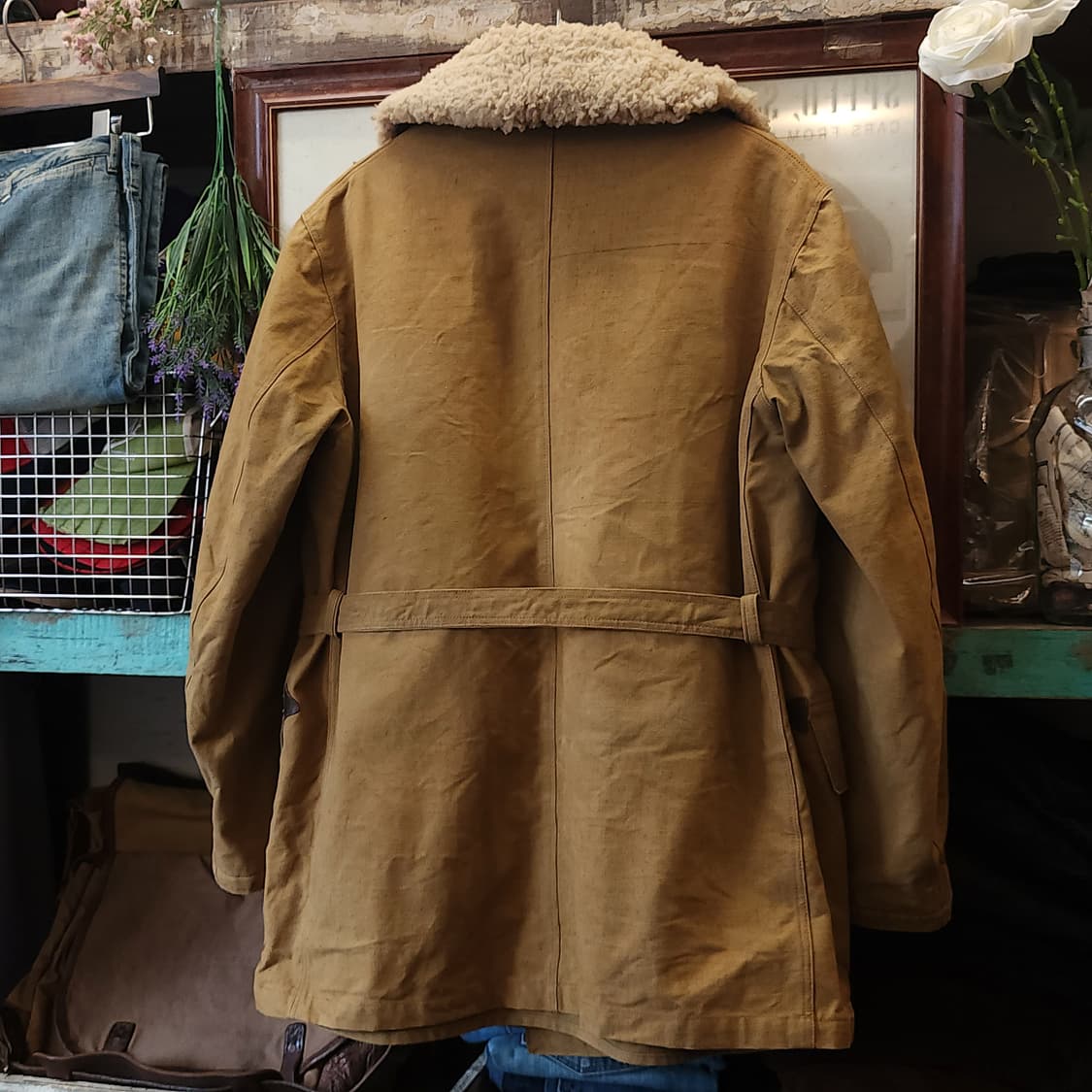 50s 프랑스 매키노 코트 랜치코트 옥스포드 패브릭 에스키모 L 상품이미지2