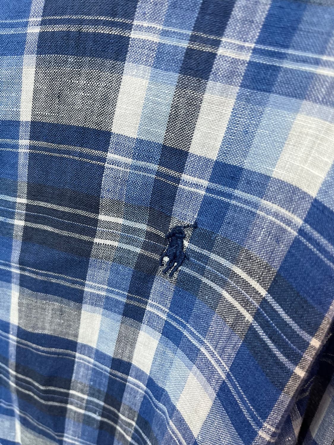 120) 폴로 신형 블루 체크 린넨셔츠 상품이미지2