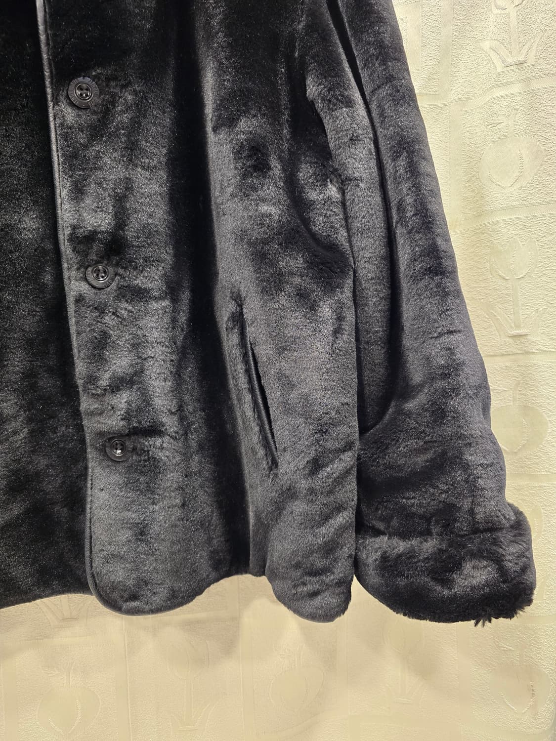 진도 OVIS 블랙 양면 양가죽 양털 점퍼 66~77 상품이미지8