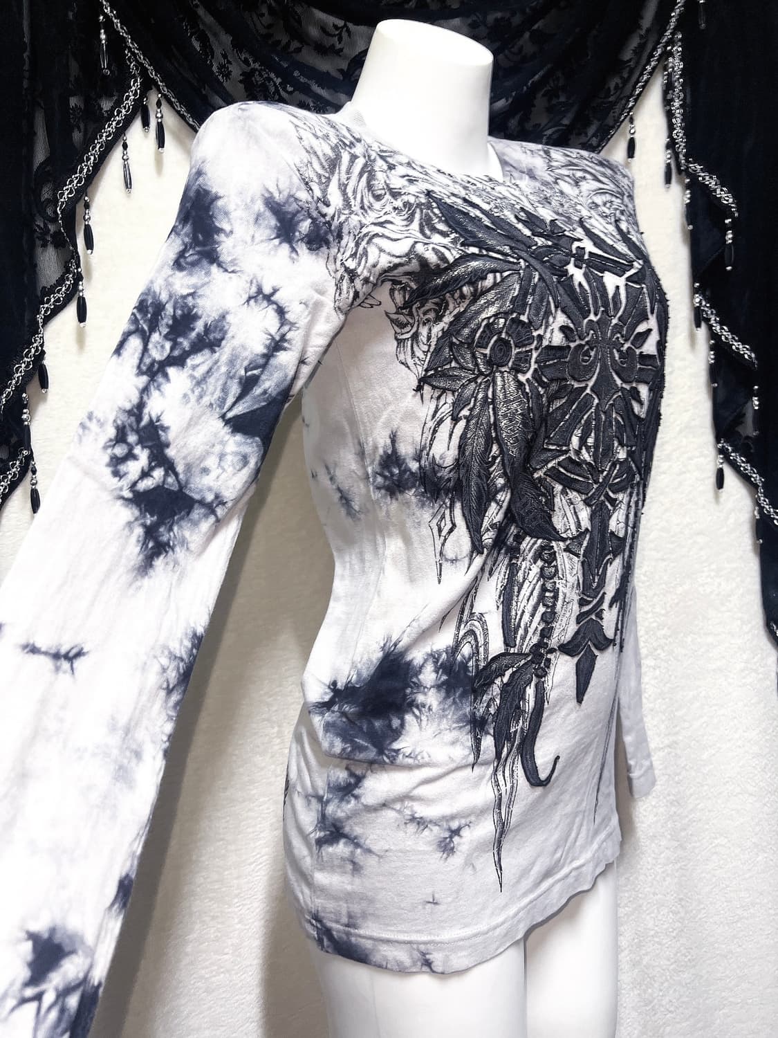 버커루 y2k 와투케 그런지 펑크 타이다이 3d 프린팅 롱슬리브 핀터 상품이미지3