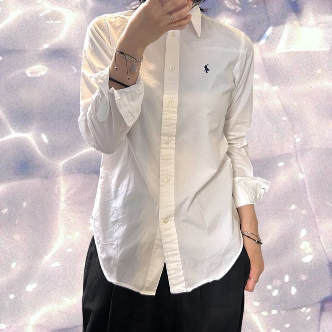 폴로 랄프로렌 신형 솔리드 셔츠 화이트 XS  상품이미지2