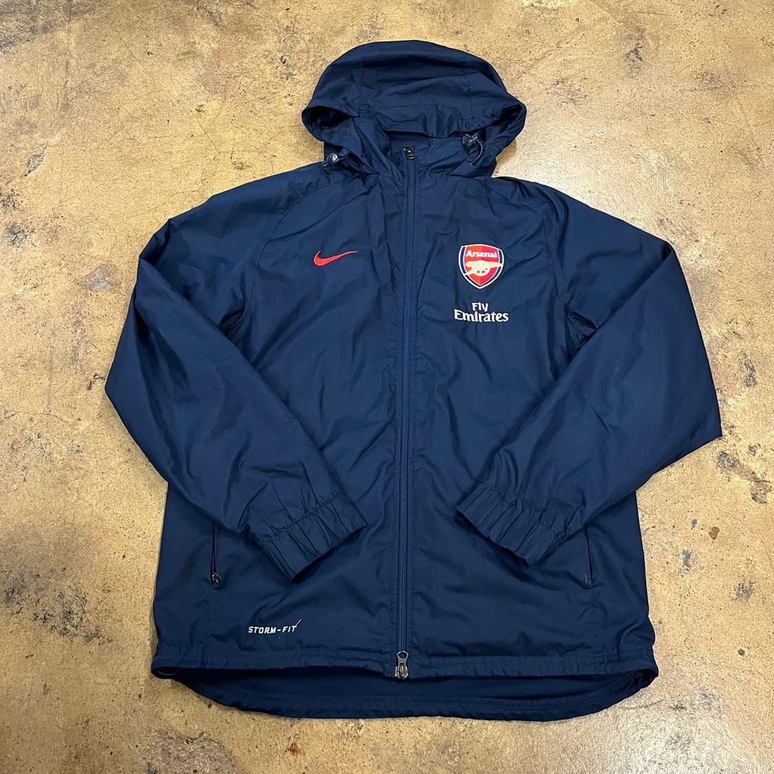 [정품/M] 나이키 아스날 바람막이 후드 네이비 b10 상품이미지2