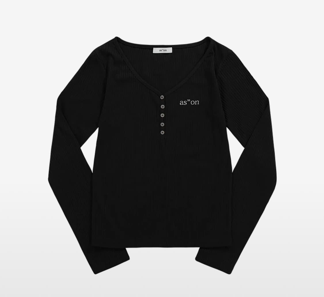애즈온 버튼 티 긴팔 상품이미지1