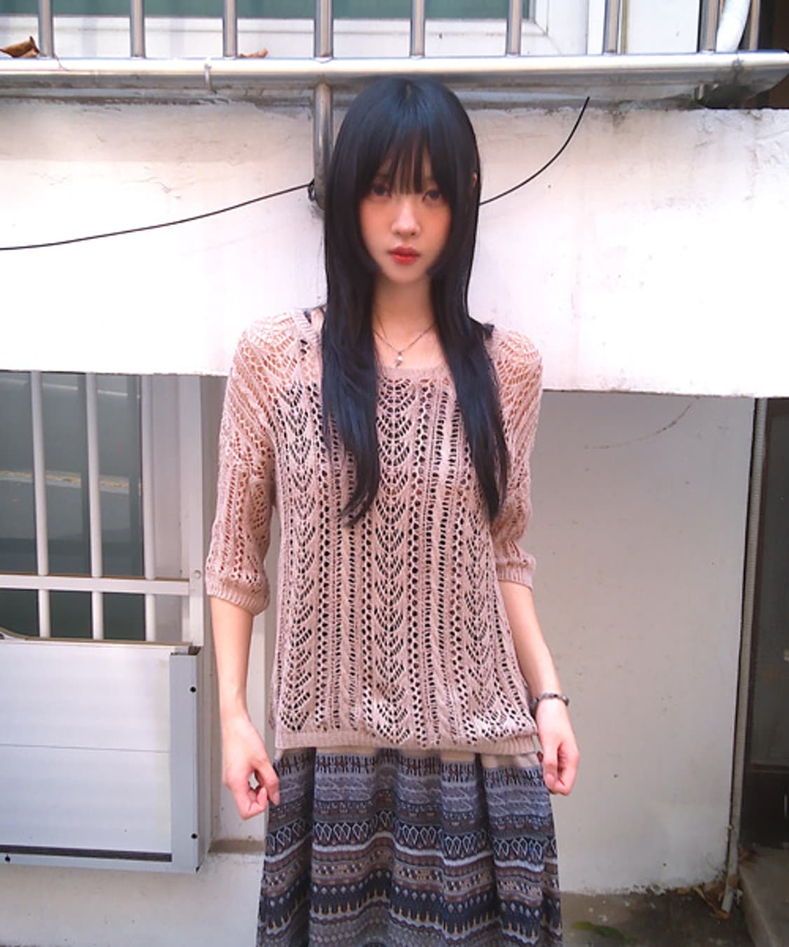Loose Punching Knit(Beige) 상품이미지1