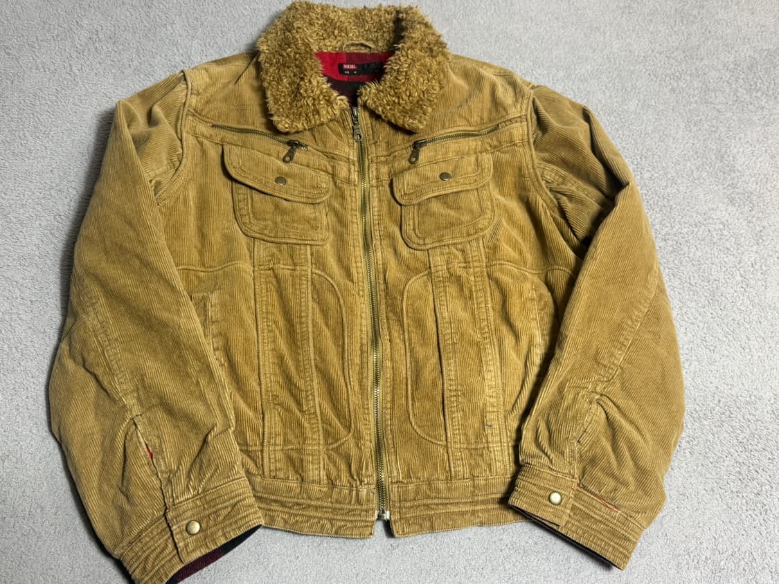 남녀공용 DIESEL 디젤 코듀로이 쉐르파 트러커 자켓 M 00s 상품이미지1